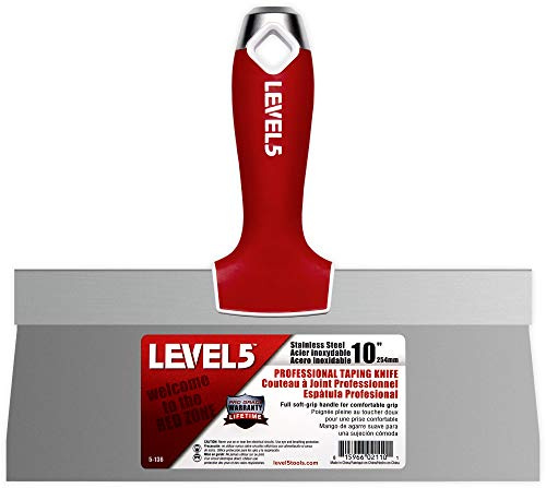 10 Soft-Grip Stainless Steel Taping Knife - LEVEL5 | Pro-Grade | Metal Hammer End | 5-136