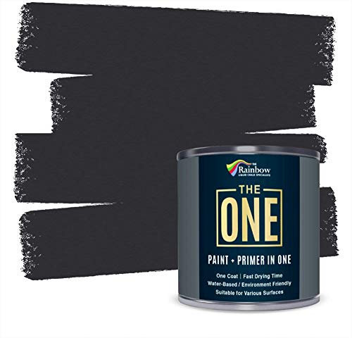 THE ONE All-In-One Paint & Primer - Charcoal Gloss, 250 ml | Multi-Surface 1 Coat Formula | Easy Indoor & Outdoor Decorating for Home & Garden Walls, Floors & Furniture | Water-Based & Low VOC
