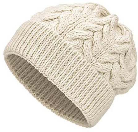 Weiche Damen Alpaka Mütze aus 100% Alpaka Wolle in 6 Farben - Hochwertige Winter Strickmütze/Beanie Wollmütze von HansaFarm, Weiß - NFA01, Einheitsgröße