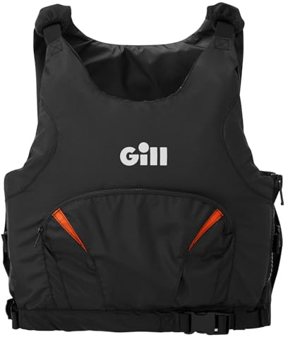 Gill PRO Racer Side Zip 50N Kayak Dinghy Sailing PFD Giubbotto salvagente per Sport Acquatici - Nero Arancione - Unisex