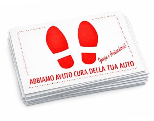 Virsus Tappetini auto in carta, misura 36x51 cm, colore bianco e ROSSO, Tappetini usa e getta per auto, copri tappetini auto per concessionarie, autofficine, fai da te (100)