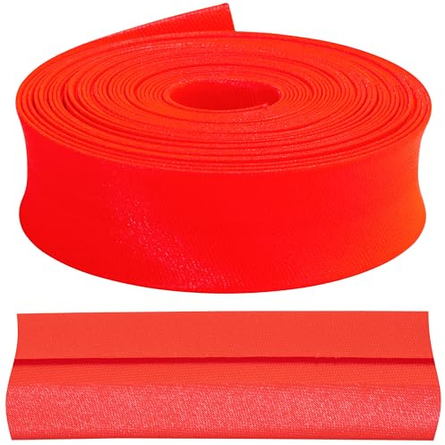 AERZETIX - C71890 - Cinta al sesgo fluorescente decorativo 4.5 metros x 18mm - color rojo claro - en poliéster 100%