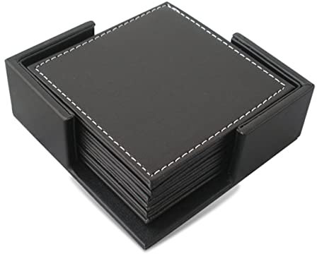 MILISTEN 6St Untersetzer aus PU-Leder PU-Tischsets Pu Tischset Tassenuntersetzer Essmatte quadratischer Untersetzer quadratische Tischmatte rutschfest kleines Tischset