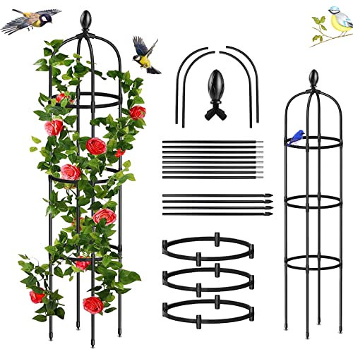 Garten Obelisk,Pflanzenstütze,Rankhilfe Obelisk, Rankobelisk und Rankturm für Gartenpflanzen Stützstangen, Käfige und Ranksäulen für Kletterpflanzen Dekoratives Rankgestell
