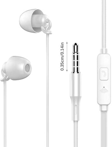 Auriculares intrauditivos ultraligeros para dormir, auriculares para dormir con cable, auriculares suaves para dormir con cable de 3,5 mm, cancelación de ruido, auriculares para dormir intrauditivos