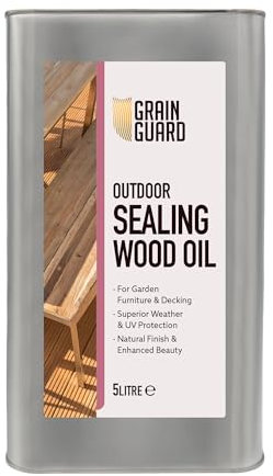 GRAIN GUARD Sealing Oil for Wood | 5 Litre | Protects Against Weather & UV | Matt Finish | Clear | Wood & Fence