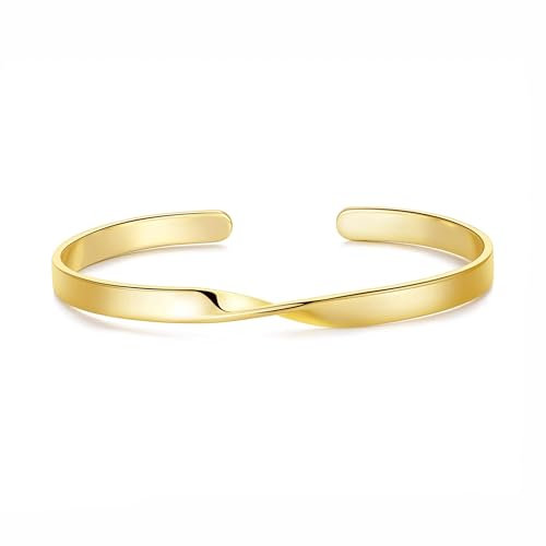 Philip Jones Gold Plated Twist Cuff Bangle