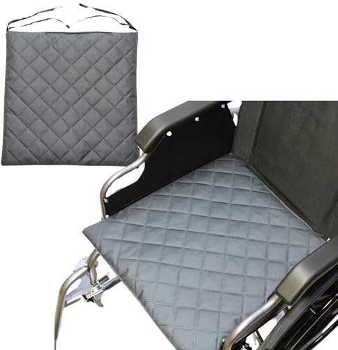 SENIORI Sitzkissen 44x44 cm für Rollstuhl, wasserdichtes Rollstuhlkissen, rutschfeste Rollstuhlauflage mit eleganter Steppung – Ideal für Rollstuhl, Auto, Stuhl und Bank (Grau)