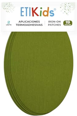 2 Khaki Iron-On Fabric Repair Patches – Knee & Elbow Patches for Clothes, Trousers, Jackets, Sweaters & Shirts, 16 x 10 cm
