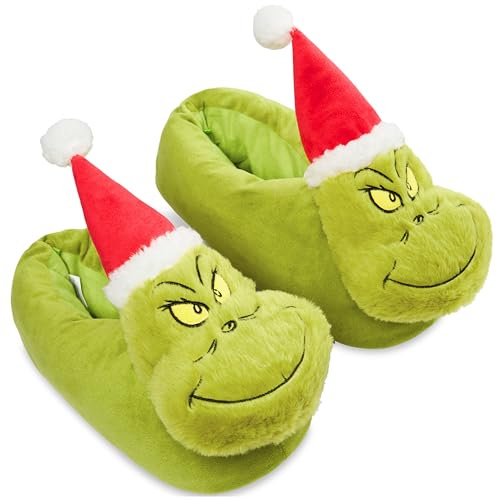 Get Trend Le Grinch Pantoufle Pour Femme Homme, Pantoufle 3D, Chaussons Chauds Maison Antidérapant, Cosy Hiver Slippers, Cadeau de Noël (Vert Grinch, 41/42 EU)