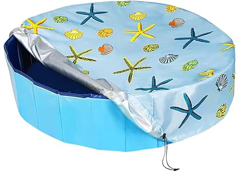 Vasca da bagno per cani – Piscina protettiva pieghevole, durevole impermeabile antipolvere con design con coulisse, vasca da giardino per il bagno dei bambini
