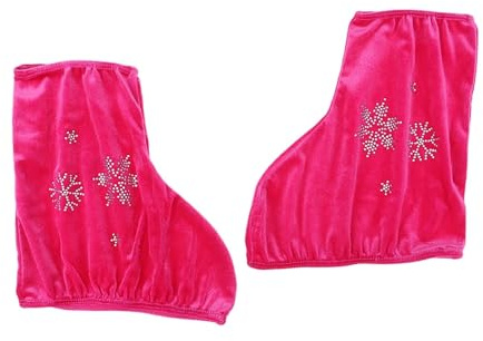 HEUchuan Konståkning Skate Boot Överdrag 2 st isfigur rullskridskor stövlar skor skydd verktyg med snöflinga bild, rosenröd, vit, svart
