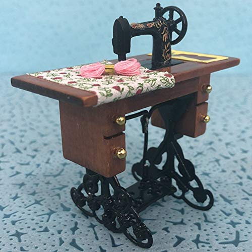 YWBL-WH Miniatyrsymaskin i Skala 1:12, Vintage Dockhusmöbler, Perfekt Tillbehör för Dockdekoration och Present