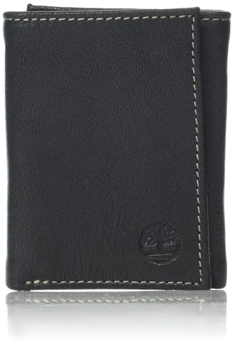 Timberland Portafoglio da uomo in vera pelle RFID con blocco, nero, taglia unica