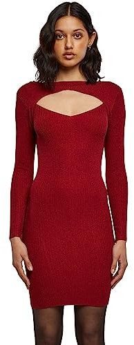 Urban Classics Damen Ladies Cut Out Dress Kleid, Rot (Burgundy 606), Medium