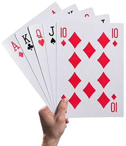 Guilty Gadgets A4 Giant Jumbo Plastic Coated Play Playing Cards Deck Indoor and Outdoor Garden Family Party BBQ Game Xmas Fete Fair Higher Lower Games Your Right