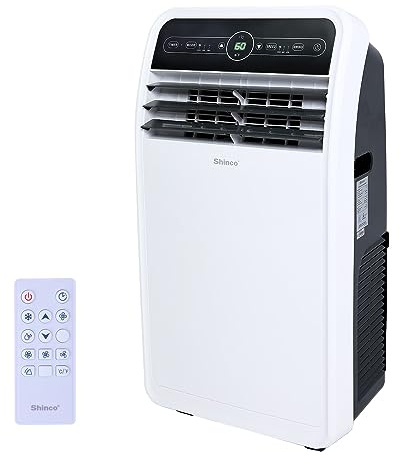 Shinco 12,000 BTU Portable Air Conditioner, Portable AC Unit with Built-in Cool, Dehumidifier&Fan Modes for Room up to 450 sq.ft, with Remote Control, 24 Hour Timer, Installation Kit