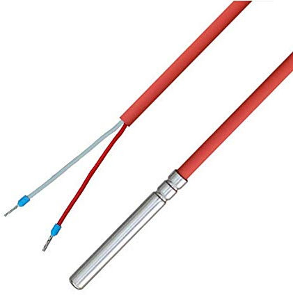 iOVEO 036HS01210 - PT100 - Temperaturfühler/Kabelfühler/Solarfühler/Temperatursensor mit Silikon-Leitung bis 200°C, 10 Meter