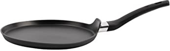 MasterChef Sarten Crepes, Crepera Antiadherentes por Tortitas & Tortillas, Sartenes Induccion para Todo Tipo de Cocinas, Aluminio, Revestimiento Antirayaduras, Apta para Lavavajillas, 25cm, Negro