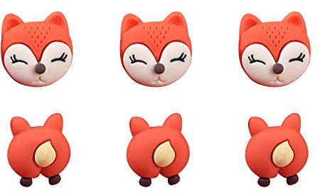 ZoTuoART Sewing Buttons Single Hole 6Pcs 0.8''(2cm) Cute Cartoon Animal Buttons Sweater Shirt Coat Replacement Button for Children Kids Clothes Crafts - Fox (Red)