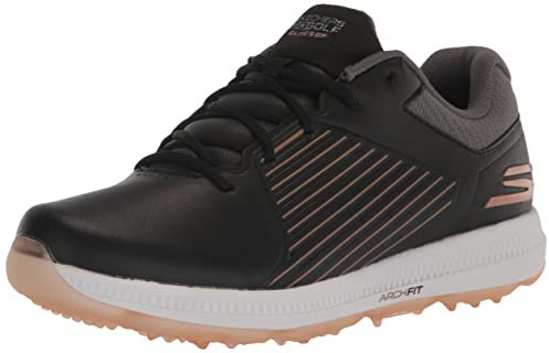 Skechers Damen Go Golf Elite 5 Arch Fit Wasserdichter Golfschuh Sneaker, Schwarz/Rotgold, 39 EU