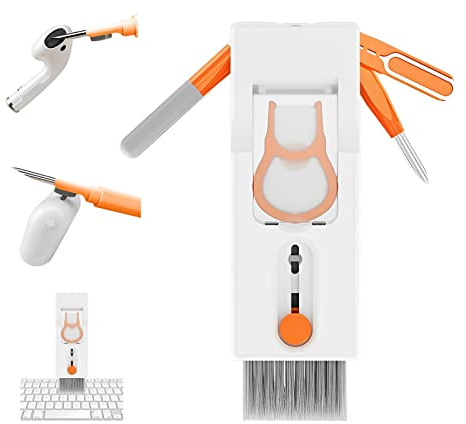 Set di pulizia per tastiera, 11 in 1, per la pulizia della tastiera, kit per la pulizia dello schermo, per cellulare, elettronica, per la pulizia della tastiera con spazzola per airpods, cellulare,