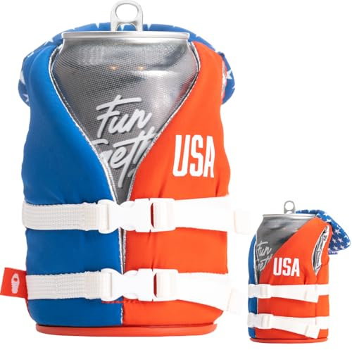 Puffin - The Liberty Life Vest - Insulated 12 oz Can Cooler I Beer Bottle & Soda Can Insulator, Keep Drinks and Beverages Cold