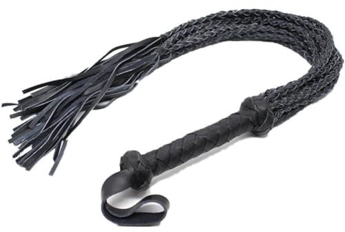 Echtes Lederpferd Peitsche Handgefertigtes Wildleder Flogger Reitpeitsche Griff Handgelenkriemen Für Reittraining -Accessoires Im Freien