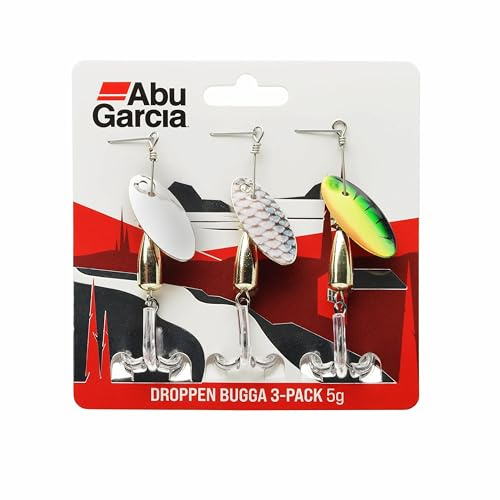 Abu Garcia Droppen Bugga 3-Confezione - Versatili esche artificiali d'acqua dolce per persici, lucci, cavedani e trote, perfette per la pesca d'acqua dolce, variegate 5 cm