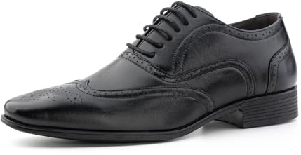 Hitmars Oxford Shoes for Men Derby Shoes Formal Dress Shoes Mens Lace Up Business Shoes Leather Classic Patent Brogues Shoes Black Size 9