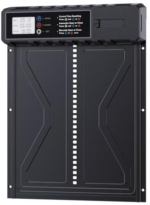 Haipky 2025 Opener Automatic Chicken Coop Door with Timer and Manual Mode | Anti-Pinch Aluminum Alloy | Large Programmable LCD Screen | Low Battery Warning | 36 * 27.5cm/14.17 * 10.83in