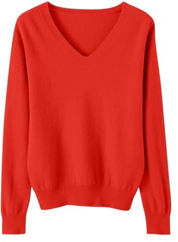 Jumpers for Women UK Clearance Women's Sweaters Casual Long Sleeve Shirts Ladies Tops Loose V Neck Knit Solid Pullover Sweater Jumper Tunic Tops Fall Sweatshirts
