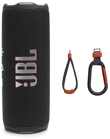 JBL Flip 7 - Portable Waterproof and Drop-Proof Speaker, Bold Pro Sound with AI Sound Boost, 16Hrs of Playtime, and PushLock System with Interchangeable Accessories (Black/Orange)
