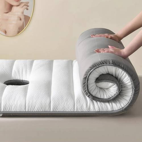 GAPECHNG Grey 4Cm Memory Foam Mattress Topper for Massage Bed with Face Hole and Elastic Straps, Comfort & Support, Lash Bed Cushion for Beauty Salon