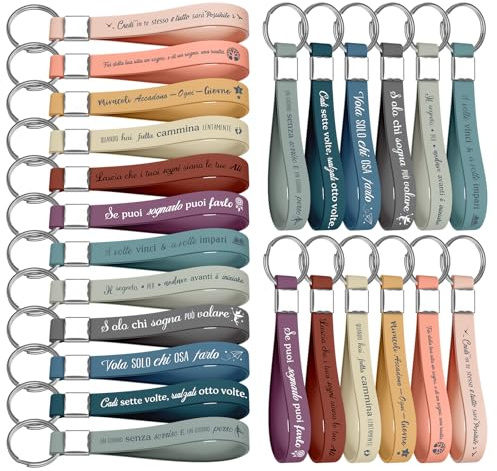 Portachiavi motivazionale, regalo di ringraziamento, portachiavi in ​​silicone, può essere utilizzato per incoraggiare dipendenti, colleghi, adolescenti, insegnanti, colorato (con testo in italiano)