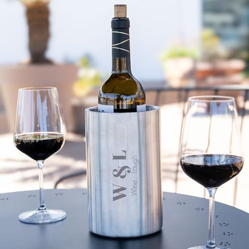 Wanapix | Enfriador de Botellas Personalizado | Acero Inoxidable Reutilizable para Botellas | Personaliza con Texto y Nombre | 100% Personalizado