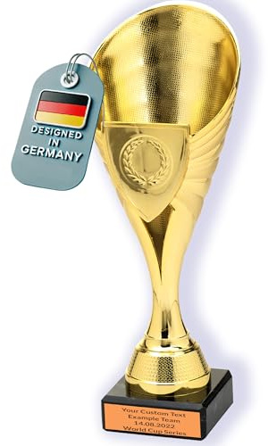 Larius Pokal (21 cm, 220 g) – elegant, universell trofé med marmorbas – personlig – perfekt för sport, skola, tävlingar och utmärkelser – B1