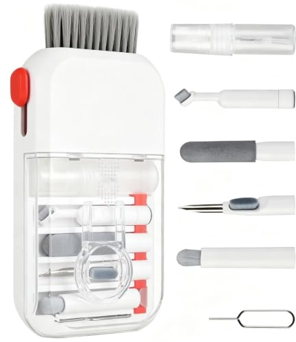 Kit de Limpieza Electrónica 14 en 1 para Teclado, PC, Móvil y Cámara | Juego multifunción con cepillos, paño de microfibra, extractor de teclas y herramientas de precisión para dispositivos.