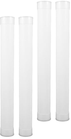 KICHOUSE 4 Tubo Trasparente Rotondo in Pe con Coperchio, Resistente a Urti e Usura, 31cm Lunghezza, Diametro 5cm, Contenitore per Immagazzinaggio e Spedizione di Piccoli Oggetti