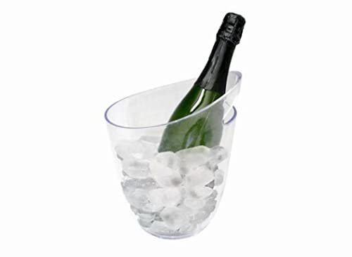 VB VIN BOUQUET Transparent 1 Bottle Ice Bucket Secchiello portaghiaccio Trasparente per 1 Bottiglie, ABS, 1 Botella
