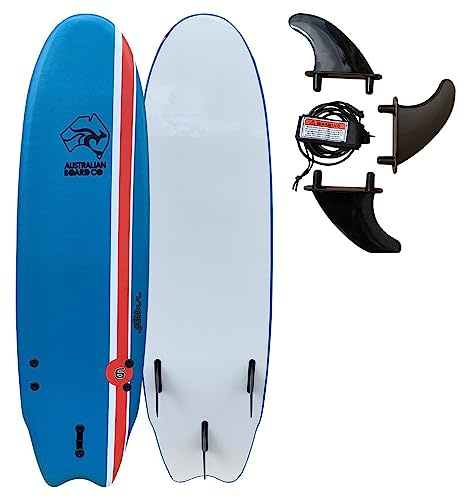 6 ft Australian Board Co Pulse Soft Foamie Beginner Surfboard / Kids, Adults / Quality Leash and Fins Included