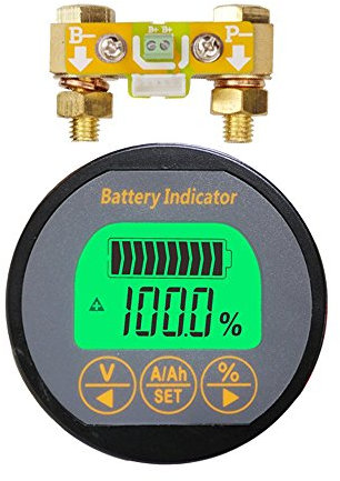Ampnogy AiLi - Tester voltmetro amperometro, 8-120 V, 0-350 A, 999 Ah, per auto, barca, camper, camper, solare