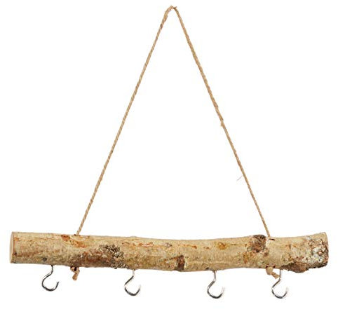 Dekozweig Holz 4 Haken Fensterhänger braun Natur Deko Landhaus AST Dekoast 30 cm