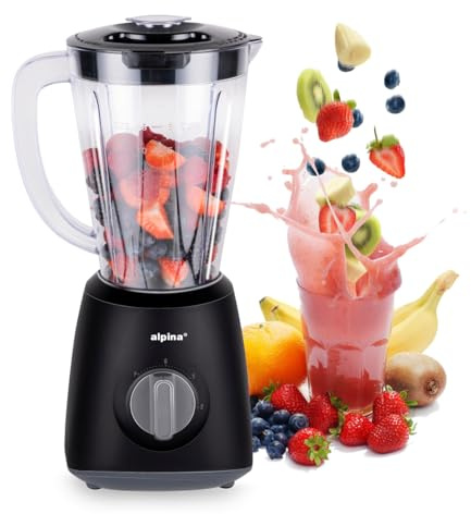 Alpina Standmixer - Smoothie Maker - 1,5 Liter - 400 Watt - Turbo-Funktion - Kunststoffkanne - Schwarz