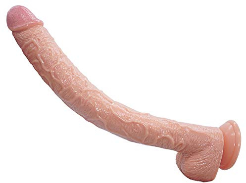 Yrrddxxoo 43 cm realistisk lång ?3 cm med mjuk sugkopp vattentät säkerhet PVC för kvinnor par B56414 (färg: Beige)