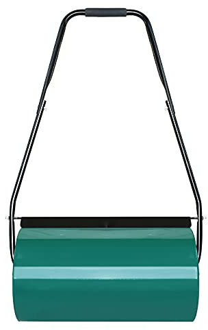 YUENFONG Rouleau à gazon manuel pour jardin - Largeur du rouleau : 57 cm - Diamètre : 32 cm - Capacité : 46 l - Vert