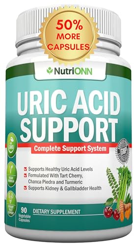 Uric Acid Flush - Herbal Uric Acid Cleanse Supplement - With Tart Cherry, Celery Seed Extract, Chanca Piedra, Devil’s Claw & Green Coffee Bean - Vegan - Supports Gallbladder and Kidney Health