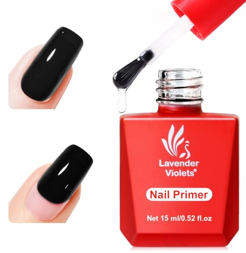 Lavender Violets Gel Nail Primer – 15ml Acid-Free Nail Bonding Primer for Gel, Acrylic & Dip Nails, Prevents Lifting for Long-Lasting Manicures A108