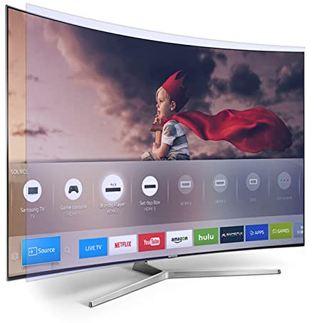 LEFEDA Protector de pantalla con filtro antideslumbrante, mate, antiluz azul/antiarañazos, para TV, alivia la fatiga ocular, para LCD curvo y plano de 32 a 75 pulgadas (Clear 50 Inches 1101x620mm)