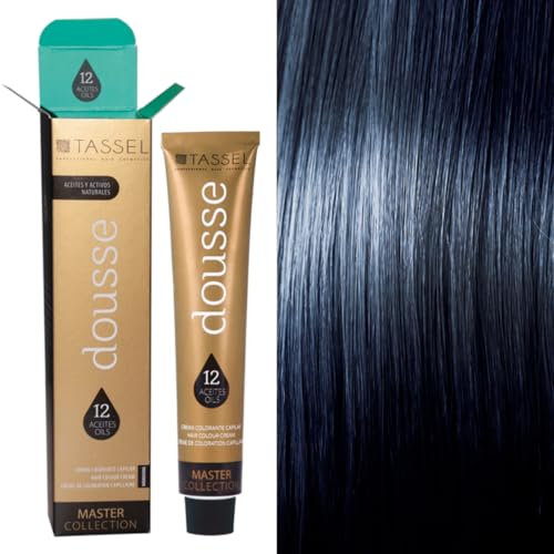TASSEL DOUSSE Tinte para el pelo profesional con 12 aceites naturales - Tinte pelo mujer colores Naturales - Baño de color - Barros secretos del agua (nº1.1, 100.00 g (Paquete de 1))